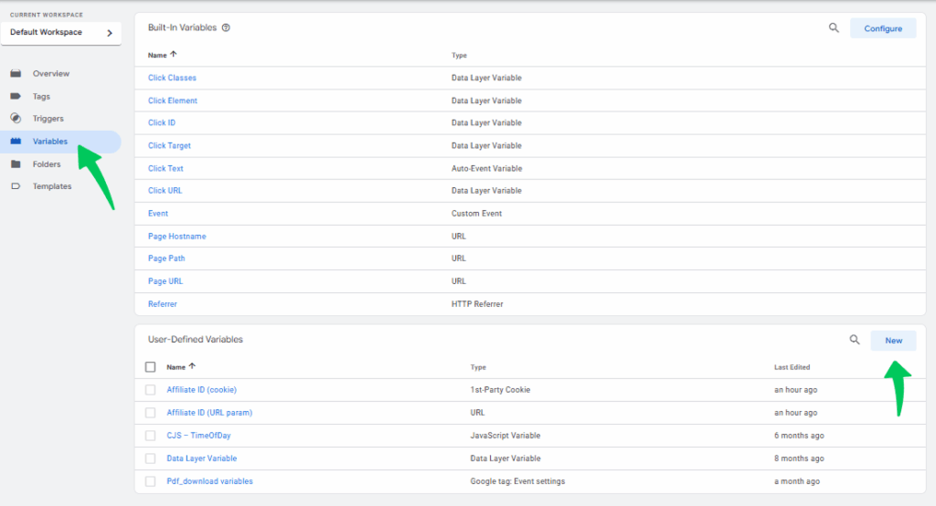 Create a new Variable 