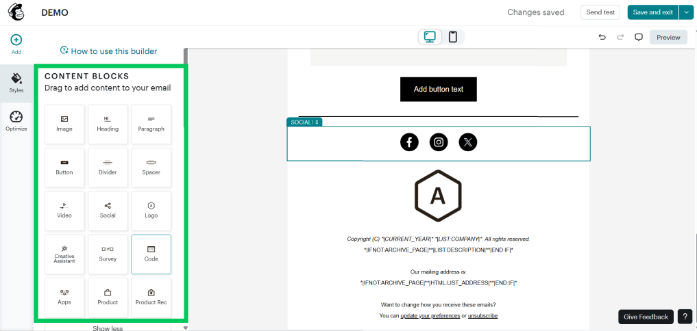 Content blocks in mailchimp for customizing emails Content blocks in mailchimp for customizing emails