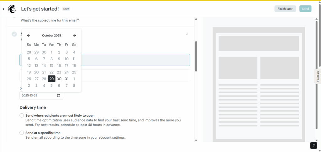 Schedule sending newsletter Schedule sending newsletter