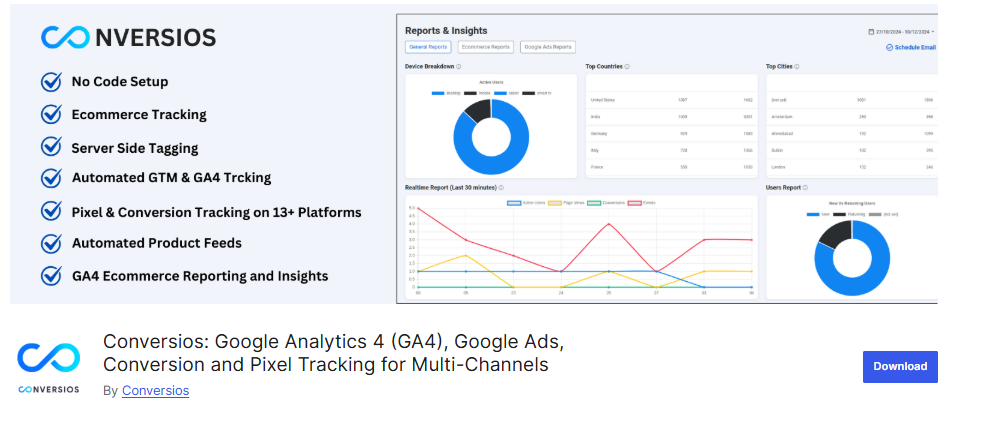Conversios Analytics for WooCommerce plugin for Google Analytics Conversios Analytics for WooCommerce plugin for Google Analytics