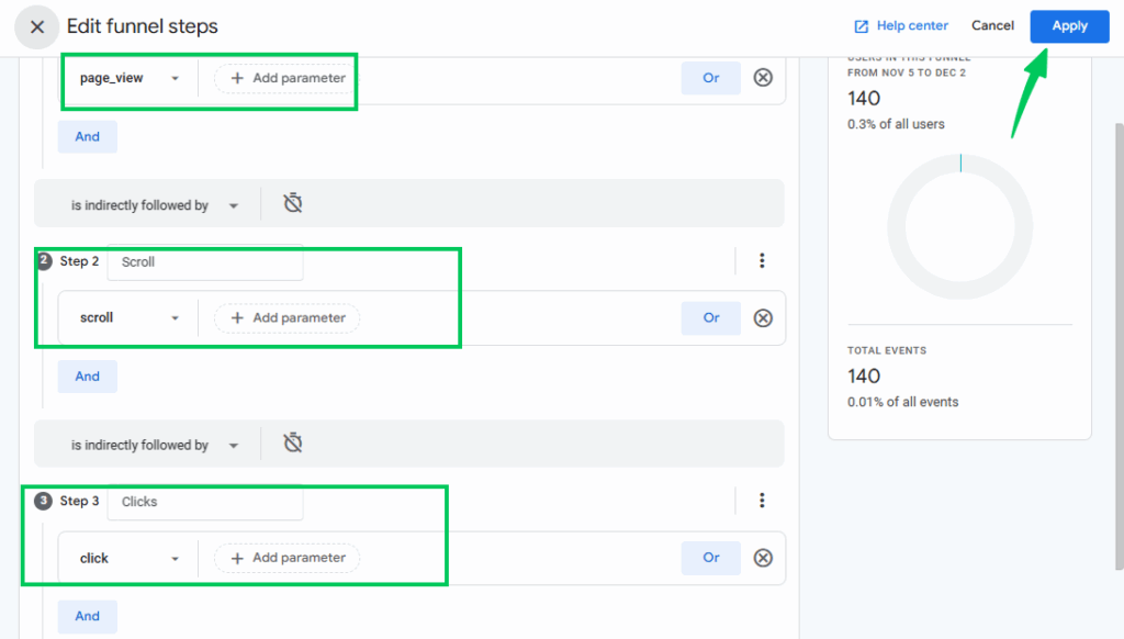 GA4 Funnel steps for GA4 Exploration reports for bloggers