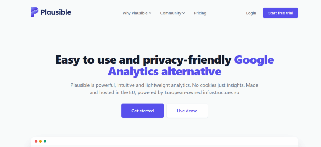 Dashboard of Plausible Dashboard of Plausible
