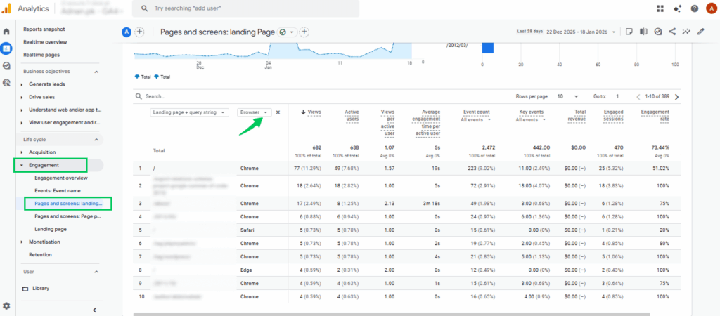 Click on the drop down arrow