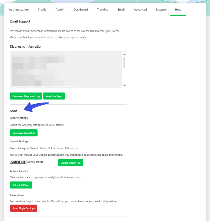 Tools Section in Analytify 8.0 Help Tab Tools Section in Analytify 8.0 Help Tab