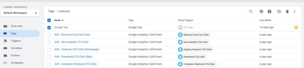 GA4 Config Tag Paused in Tag Manager