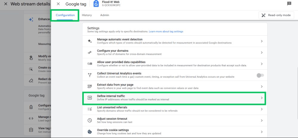 Define internal traffic in configuration in ga4 for data confidence marketing