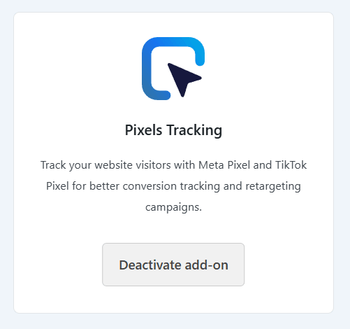 Enable pixels tracking add on Enable pixels tracking add on