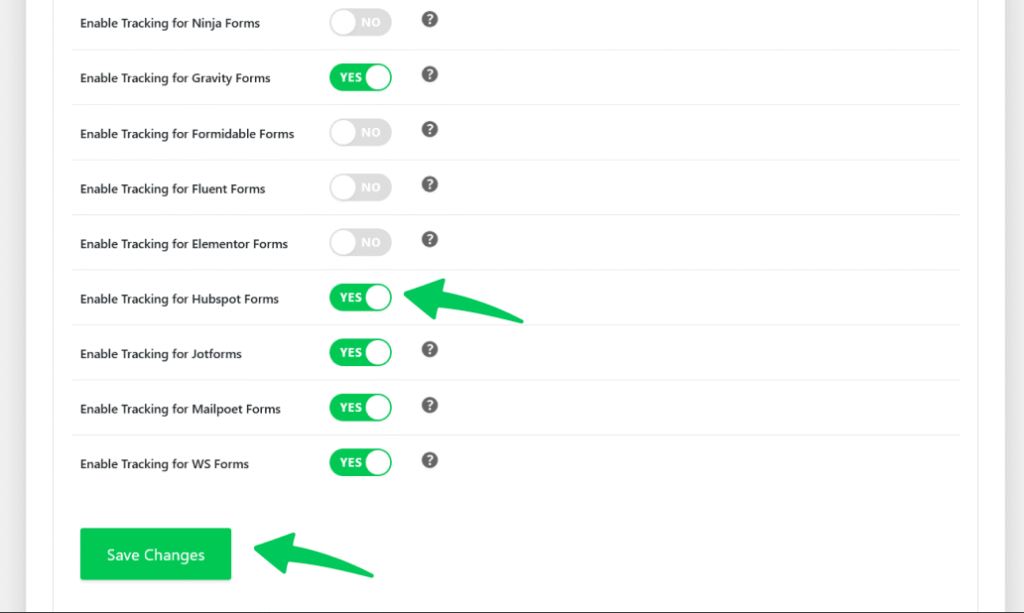 Turn on track hubspot forms option in analytify Turn on track hubspot forms option in analytify