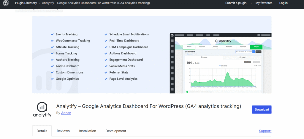 Download analytify free from wordpress.org for accurate digital marketing analytics tracking