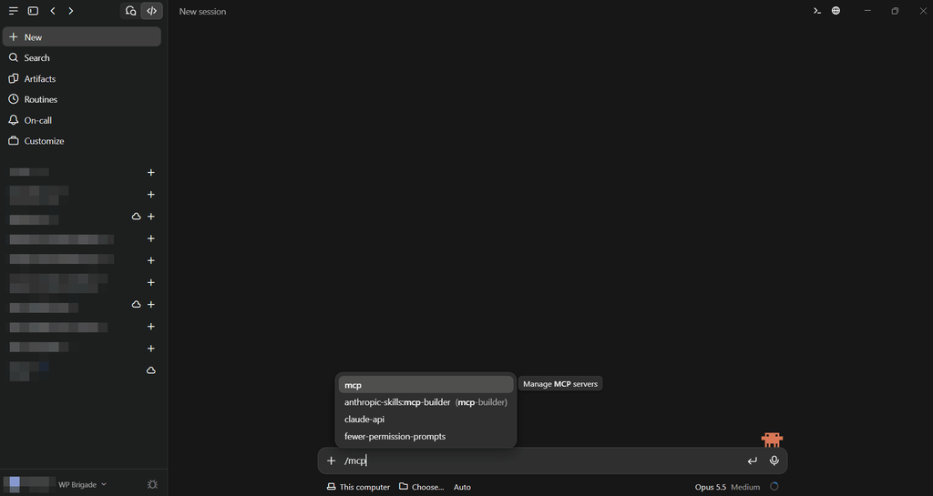 Start Claude Code and type /mcp (Analytify MCP setup in Claude Code)