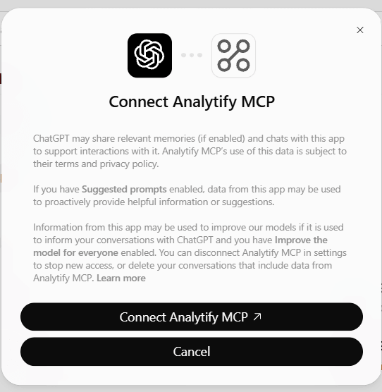 How to Connect GA4 to ChatGPT With Analytify MCP Click Connect Analytify MCP