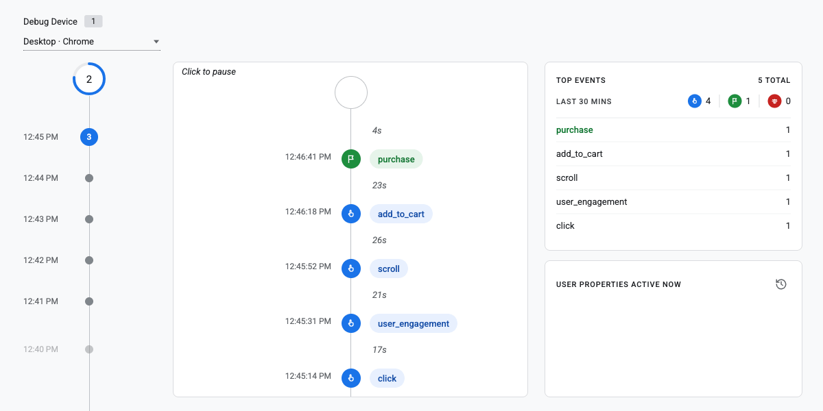 WooCommerce Orders Not Showing in GA4? How to Fix Ecommerce Tracking GA4 DebugView showing a WooCommerce purchase event after add_to_cart from a logged-out test order